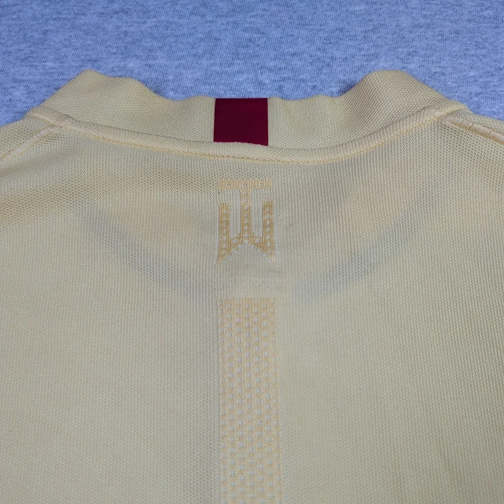 Nike Tiger Woods Dri-FIT Golf Polo Shirt Yellow Mens Large Blade Collar